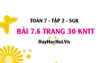 Bài 7.6 trang 30 Toán 7 Tập 2 Kết nối tri thức